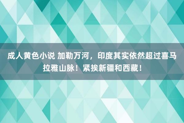 成人黄色小说 加勒万河，印度其实依然超过喜马拉雅山脉！紧挨新疆和西藏！