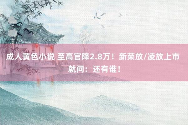 成人黄色小说 至高官降2.8万！新荣放/凌放上市 就问：还有谁！