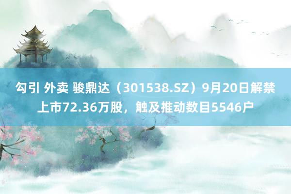 勾引 外卖 骏鼎达（301538.SZ）9月20日解禁上市72.36万股，触及推动数目5546户