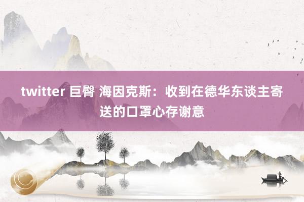 twitter 巨臀 海因克斯：收到在德华东谈主寄送的口罩心存谢意