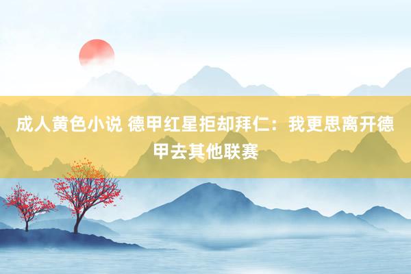 成人黄色小说 德甲红星拒却拜仁：我更思离开德甲去其他联赛