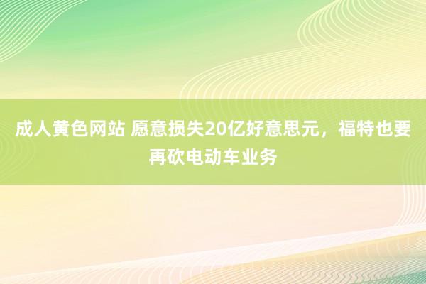 成人黄色网站 愿意损失20亿好意思元，福特也要再砍电动车业务