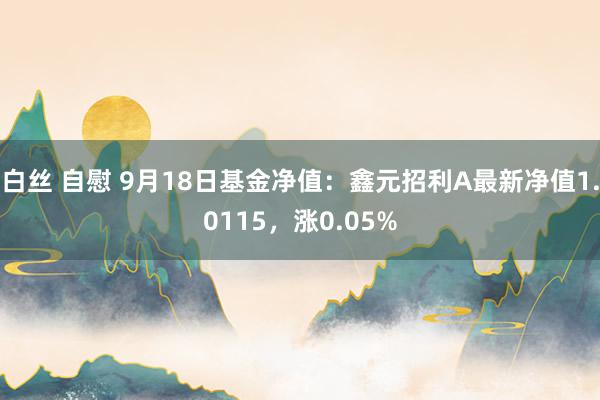 白丝 自慰 9月18日基金净值：鑫元招利A最新净值1.0115，涨0.05%