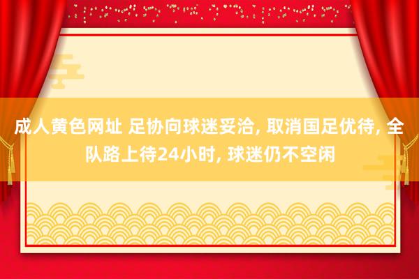 成人黄色网址 足协向球迷妥洽， 取消国足优待， 全队路上待24小时， 球迷仍不空闲