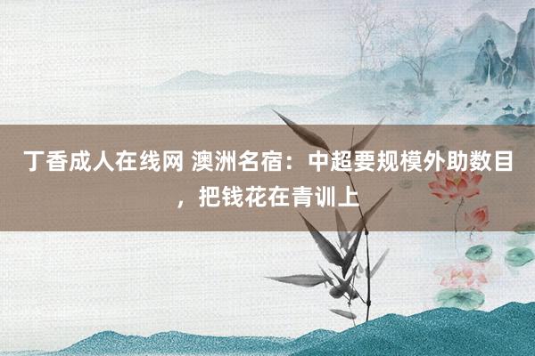 丁香成人在线网 澳洲名宿：中超要规模外助数目，把钱花在青训上