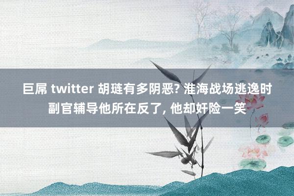 巨屌 twitter 胡琏有多阴恶? 淮海战场逃逸时副官辅导他所在反了， 他却奸险一笑