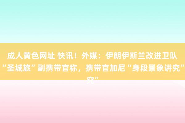 成人黄色网址 快讯！外媒：伊朗伊斯兰改进卫队“圣城旅”副携带官称，携带官加尼“身段景象讲究”