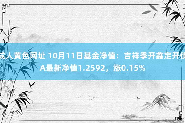 成人黄色网址 10月11日基金净值：吉祥季开鑫定开债A最新净值1.2592，涨0.15%