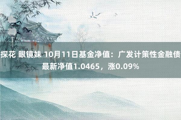 探花 眼镜妹 10月11日基金净值：广发计策性金融债最新净值1.0465，涨0.09%