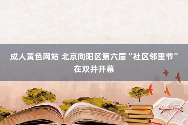 成人黄色网站 北京向阳区第六届“社区邻里节”在双井开幕