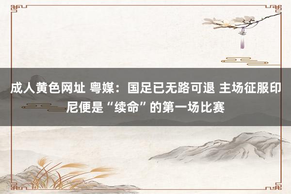 成人黄色网址 粤媒：国足已无路可退 主场征服印尼便是“续命”的第一场比赛