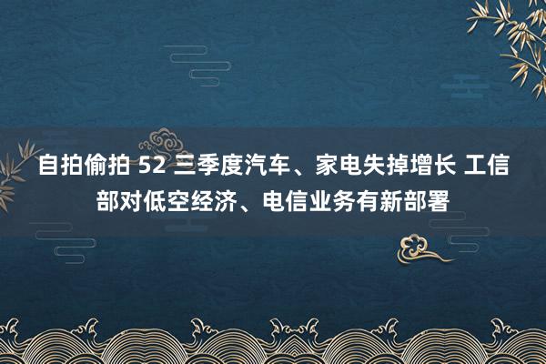 自拍偷拍 52 三季度汽车、家电失掉增长 工信部对低空经济、电信业务有新部署