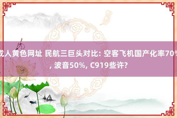 成人黄色网址 民航三巨头对比: 空客飞机国产化率70%， 波音50%， C919些许?