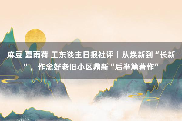 麻豆 夏雨荷 工东谈主日报社评丨从焕新到“长新”，作念好老旧小区鼎新“后半篇著作”