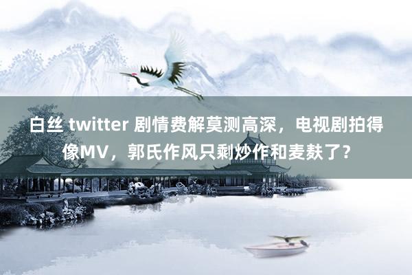 白丝 twitter 剧情费解莫测高深，电视剧拍得像MV，郭氏作风只剩炒作和麦麸了？