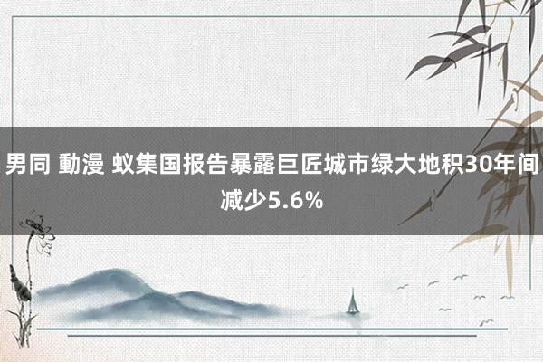 男同 動漫 蚁集国报告暴露巨匠城市绿大地积30年间减少5.6%