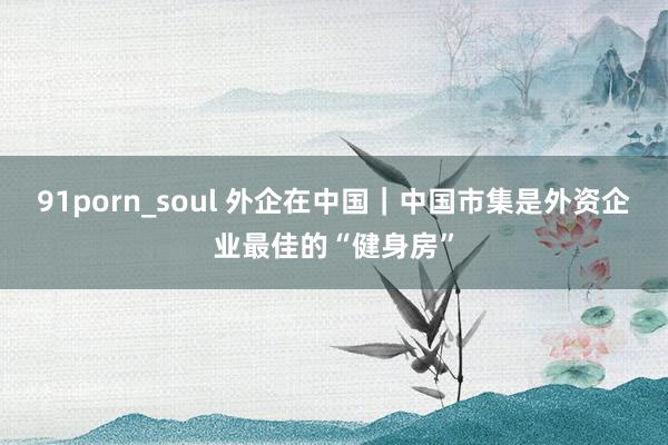 91porn_soul 外企在中国｜中国市集是外资企业最佳的“健身房”