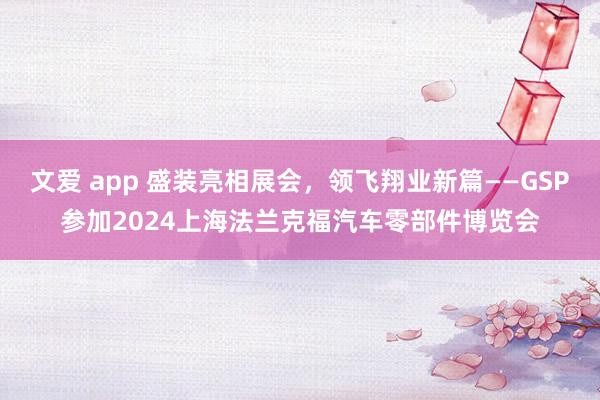 文爱 app 盛装亮相展会，领飞翔业新篇——GSP参加2024上海法兰克福汽车零部件博览会