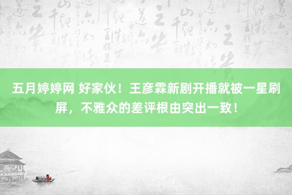 五月婷婷网 好家伙！王彦霖新剧开播就被一星刷屏，不雅众的差评根由突出一致！