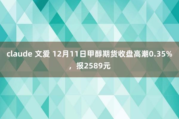 claude 文爱 12月11日甲醇期货收盘高潮0.35%，报2589元