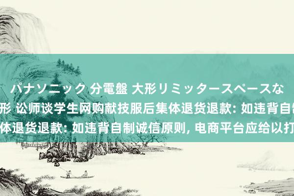 パナソニック 分電盤 大形リミッタースペースなし 露出・半埋込両用形 讼师谈学生网购献技服后集体退货退款: 如违背自制诚信原则， 电商平台应给以打击