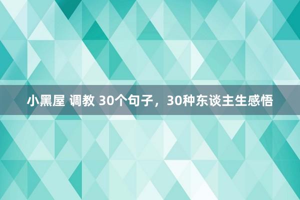 小黑屋 调教 30个句子，30种东谈主生感悟