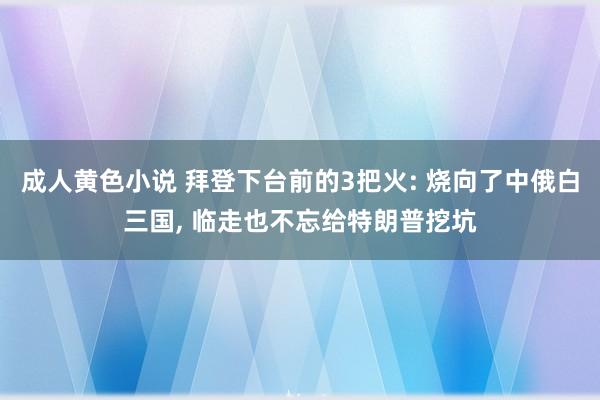 成人黄色小说 拜登下台前的3把火: 烧向了中俄白三国， 临走也不忘给特朗普挖坑